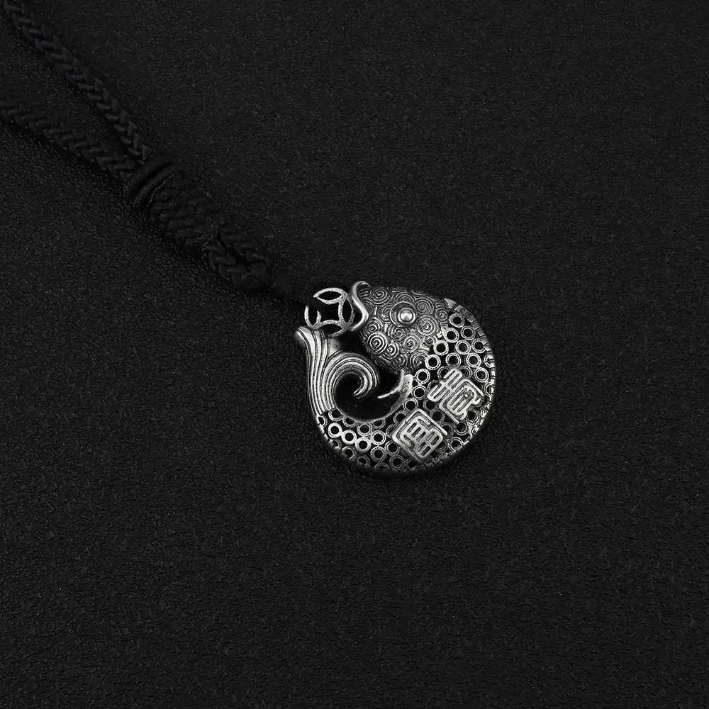 Accessories Brass Auspicious Koi Fish Fish Pendant DIY Paracord Rope Bead Hollow Out