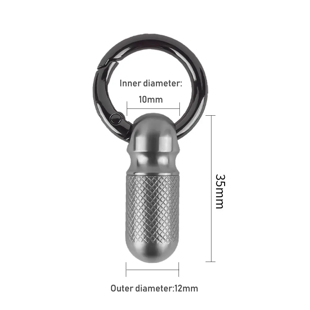 1pc Small Titanium Alloy Bottle Key Pendant Waterproof Seal Storage Bottle Outdoor Tool