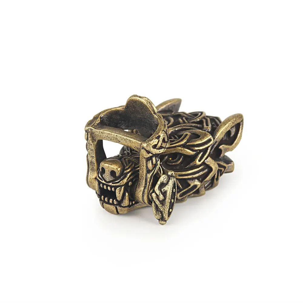 DIY Bracelet Paracord Accessories Buckle Rope Bead Lanyards Brass Wolf For Weave Accessories