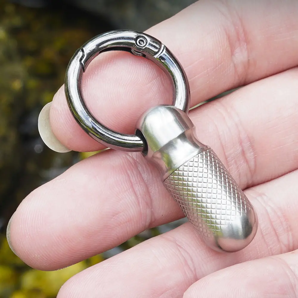 1pc Small Titanium Alloy Bottle Key Pendant Waterproof Seal Storage Bottle Outdoor Tool