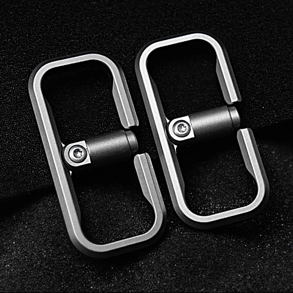 Titanium Press Lock Keyring Creative Car Keychain Buckle Outdoor EDC Tool