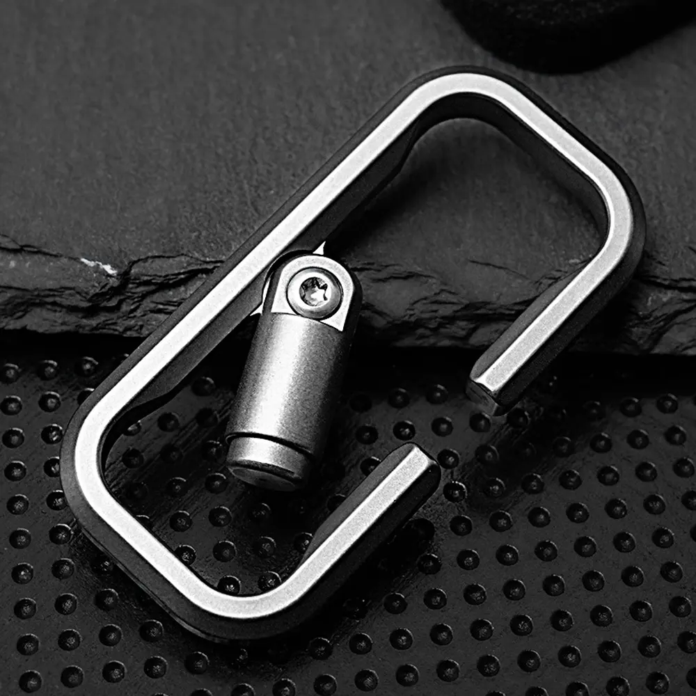 Titanium Press Lock Keyring Creative Car Keychain Buckle Outdoor EDC Tool