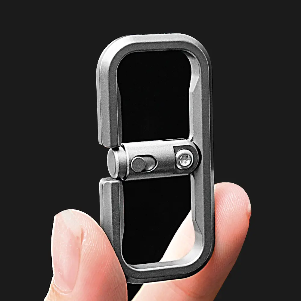 Titanium Press Lock Keyring Creative Car Keychain Buckle Outdoor EDC Tool