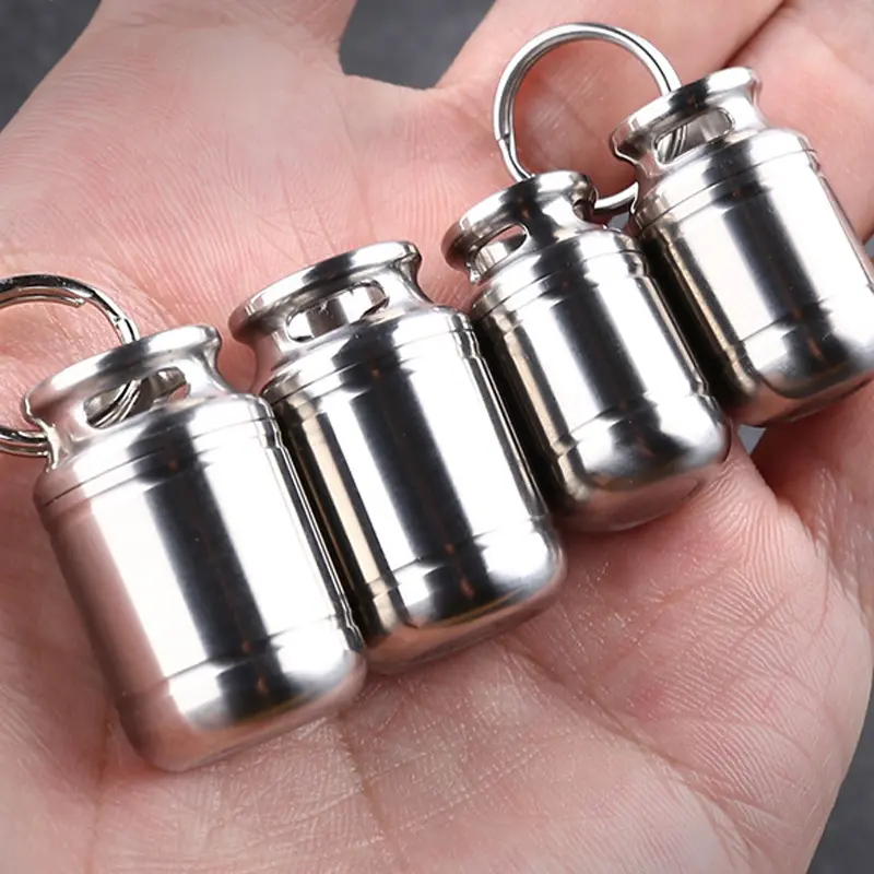 S/L Titanium Alloy Seal Bottle Canned Shape Waterproof Bottles Mini Titanium Bottle Outdoor Tool