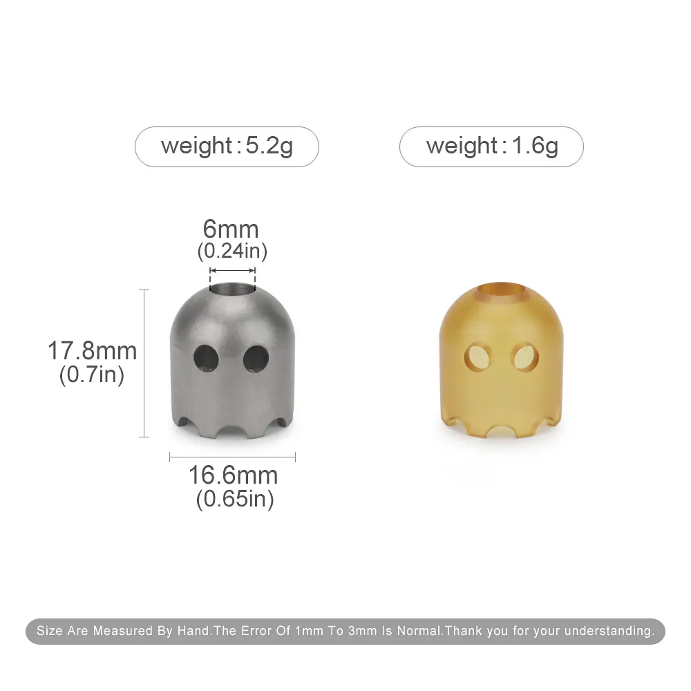 Resin/Titanium Alloy Cute Ghost Shape Bead Paracord Umbrella Rope Outdoor EDC Beads