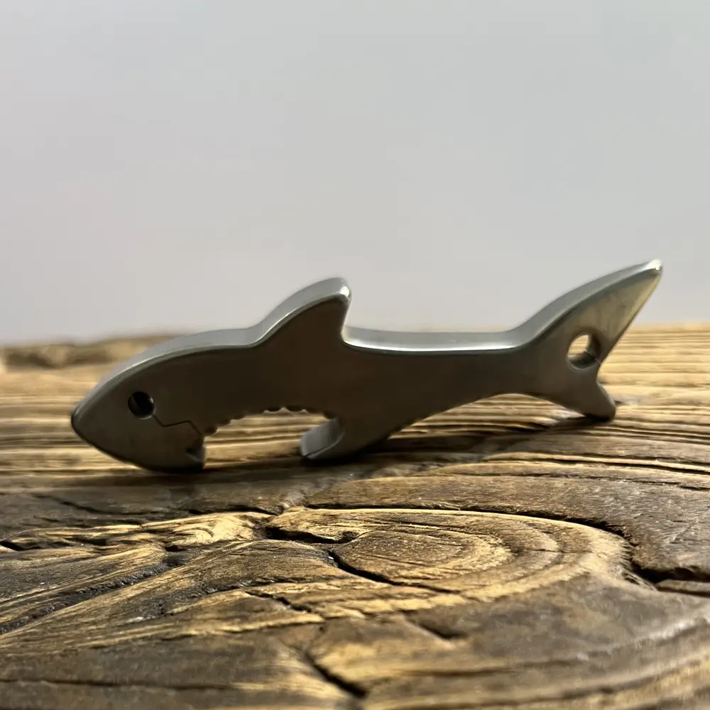 Titanium Alloy Shark Multifunctional Bottle Opener Keychain Pendant Outdoor EDC Tool