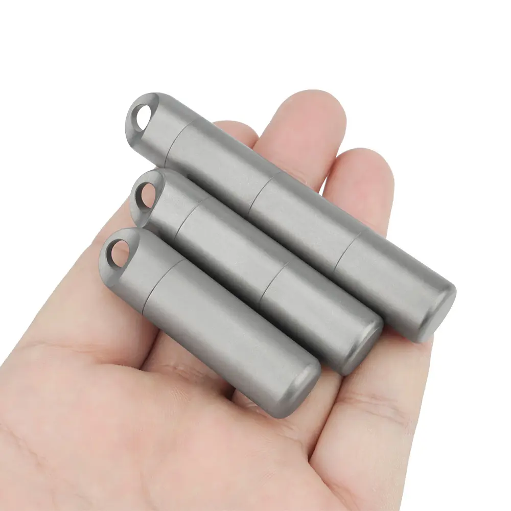 Pill Storage Bottle Titanium Alloy Multi Layer Sealed Bottle Waterproof Outdoor EDC Tool Vial