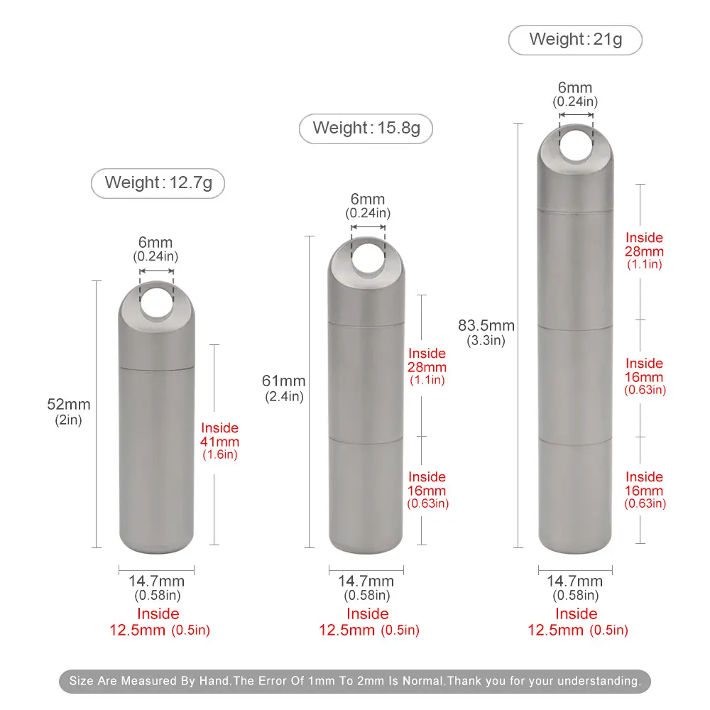 Pill Storage Bottle Titanium Alloy Multi Layer Sealed Bottle Waterproof Outdoor EDC Tool Vial