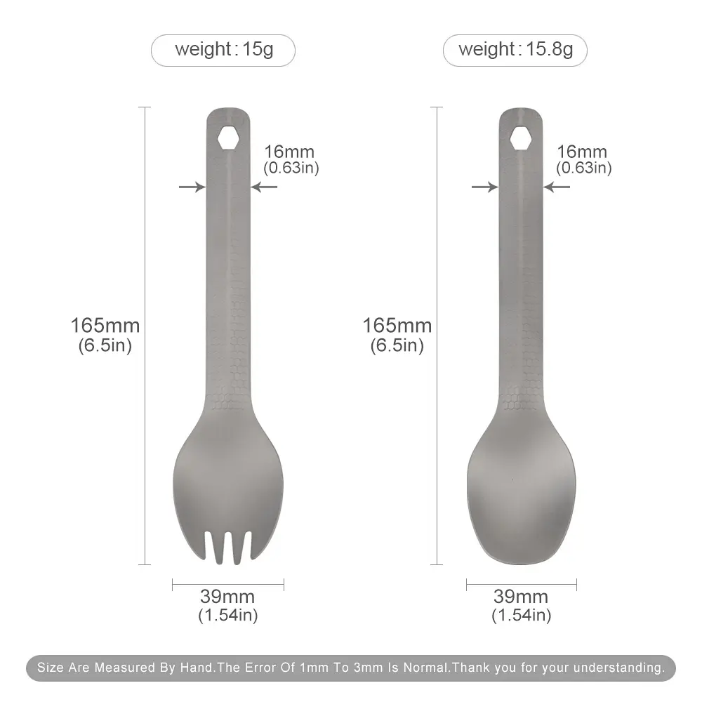 Titanium Alloy Spoon Fork Diamond Pattern Picnic Utensil Outdoor Camping Food Fork Spoon Travel Tableware