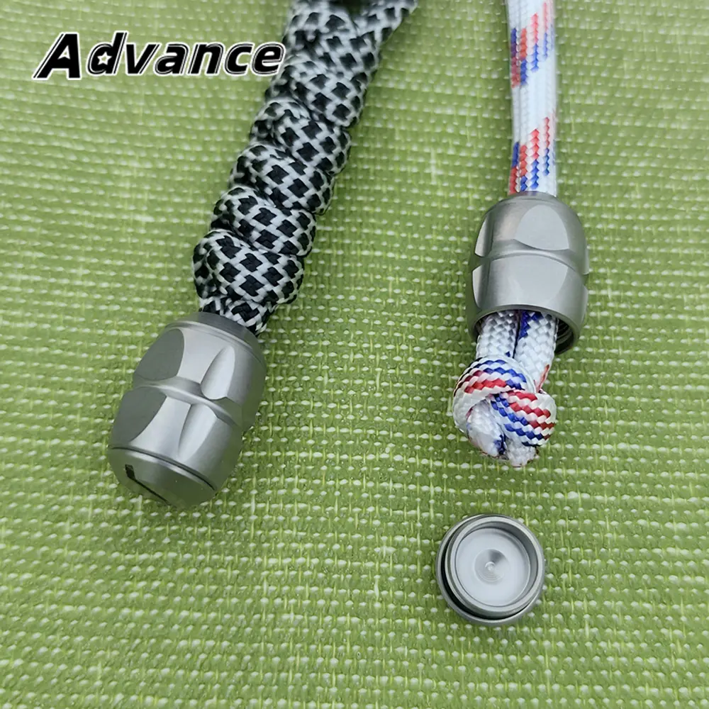 Peanut Shape Titanium Alloy Paracord Bead Titanium Bead Rope Keychain Bracelet DIY