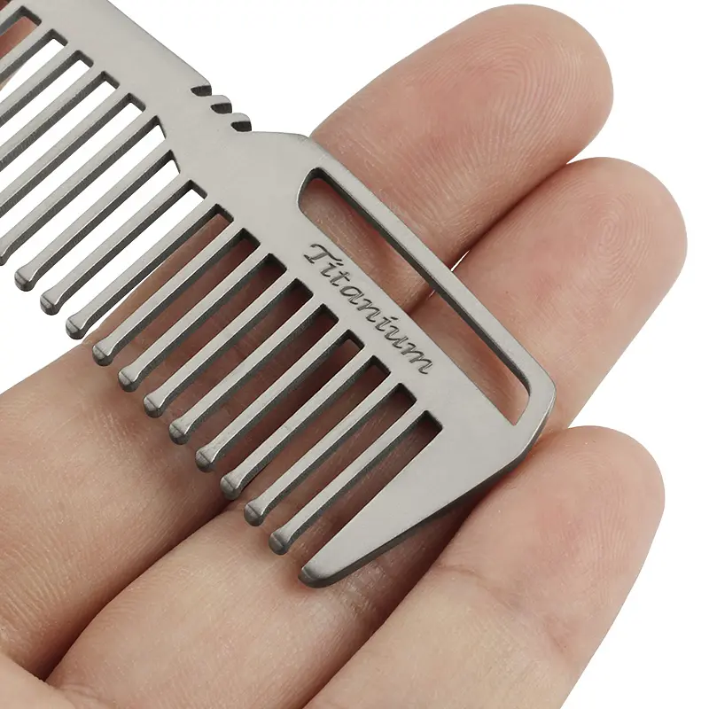 Mini Portable Titanium Alloy Comb EDC Super Light Titanium Comb  EDC Outdoor Small Accessories