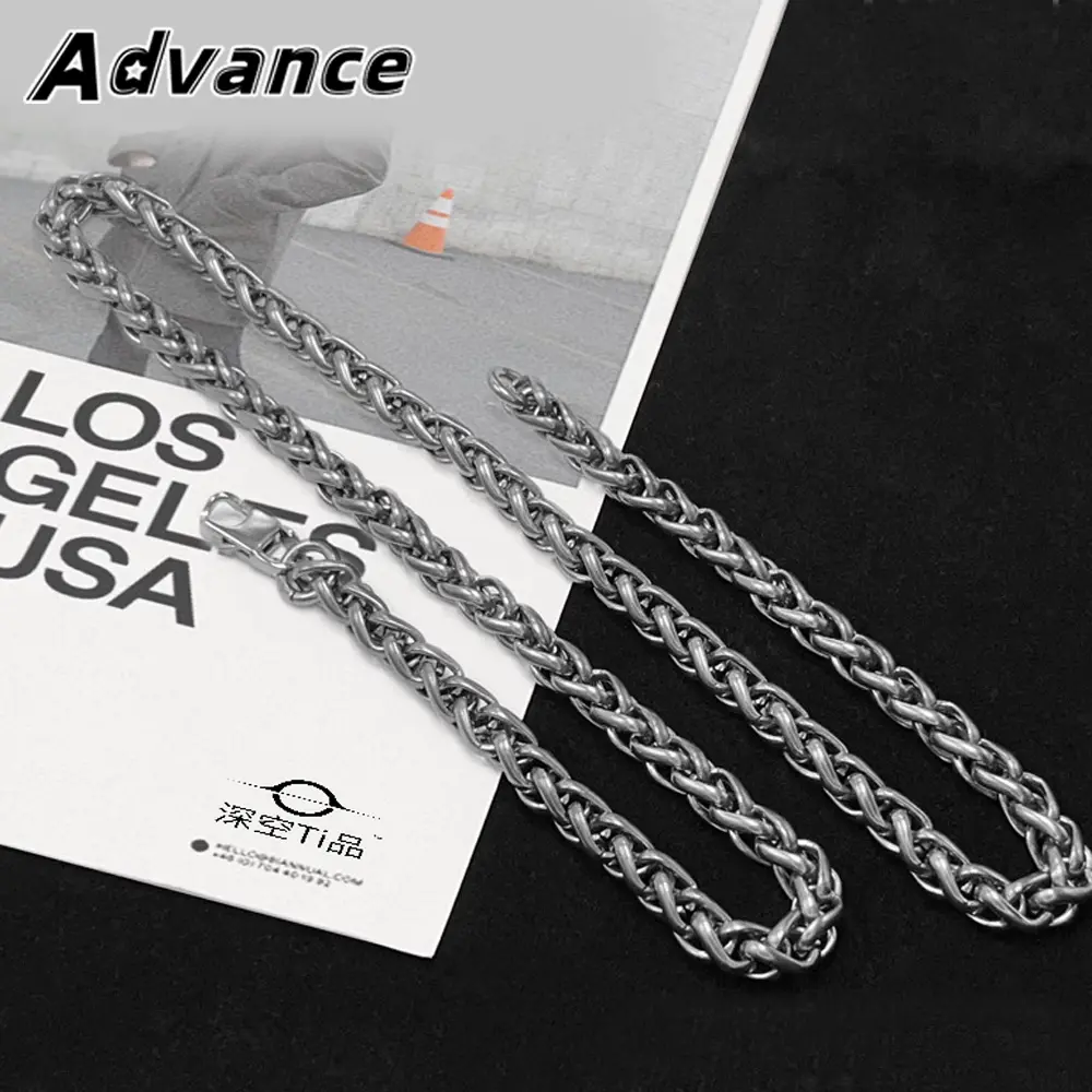 Short/Long Titanium Alloy Necklace Chain DIY Bracelet Outdoor Tool EDC