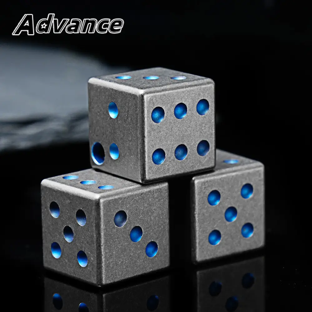 1pc Dice Shape Titanium Alloy Paracord Bead Pendant Outdoor Umbrella Rope Accessories