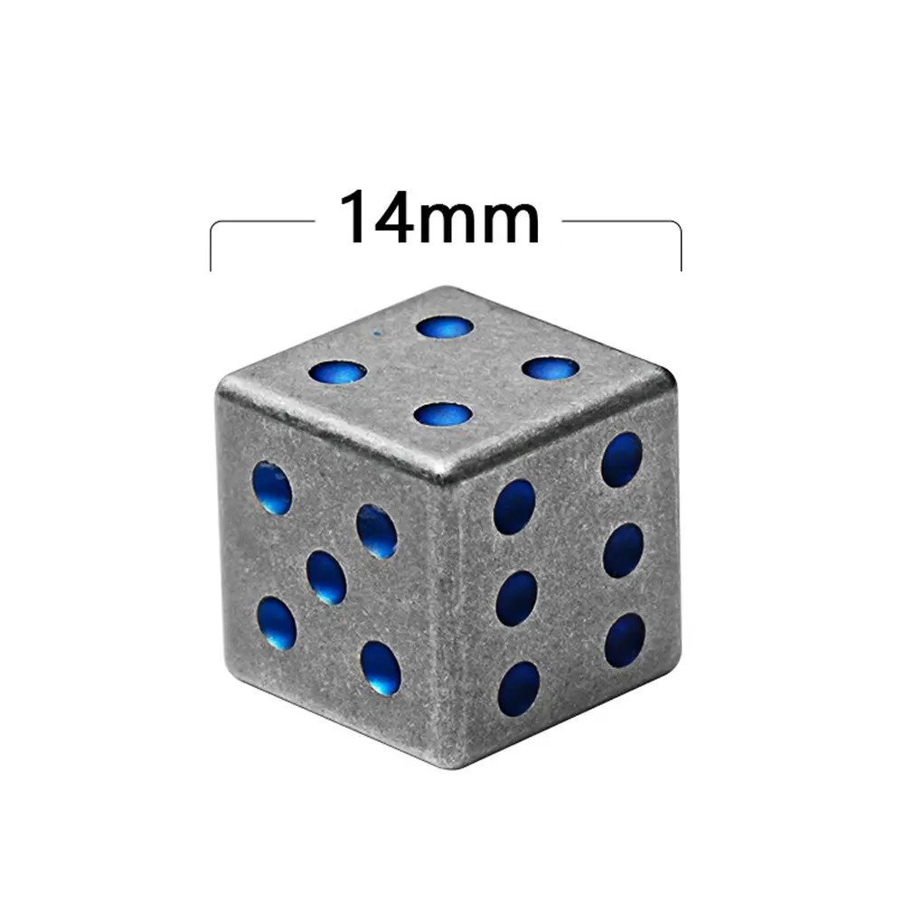 1pc Dice Shape Titanium Alloy Paracord Bead Pendant Outdoor Umbrella Rope Accessories