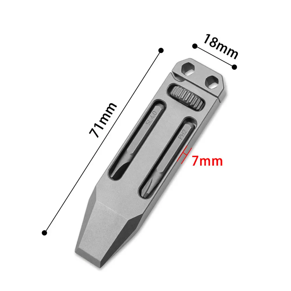 Titanium Alloy Multifunctional Tool Mini Portable adjustable Wrench Key Chain Outdoor EDC Tool Screwdriver