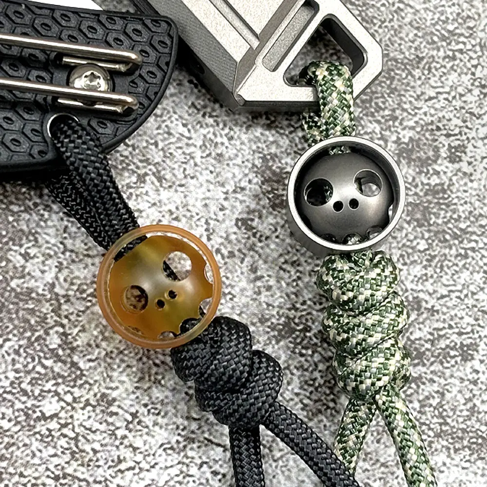 Cute PEI/Titanium Alloy Skull Beads DIY Pendant Paracord Bead Keychain Accessories