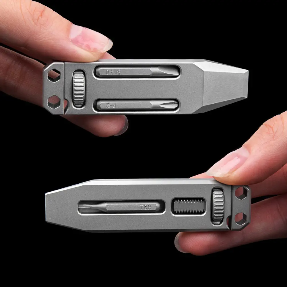 Titanium Alloy Multifunctional Tool Mini Portable adjustable Wrench Key Chain Outdoor EDC Tool Screwdriver