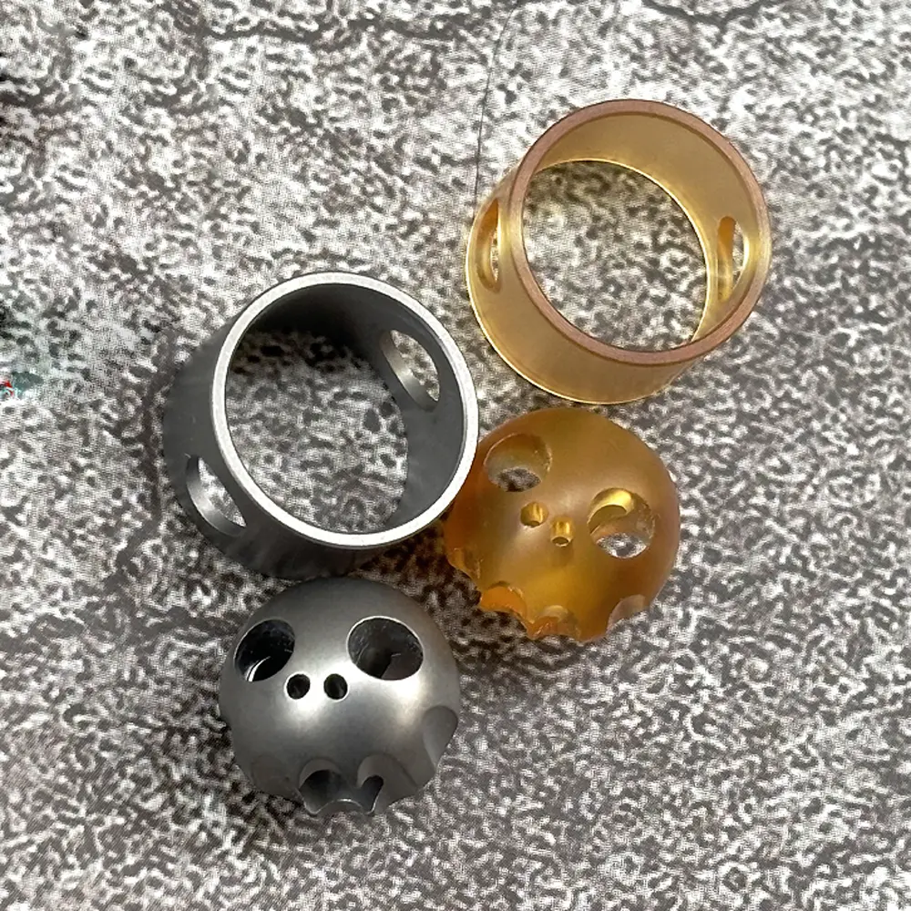 Cute PEI/Titanium Alloy Skull Beads DIY Pendant Paracord Bead Keychain Accessories