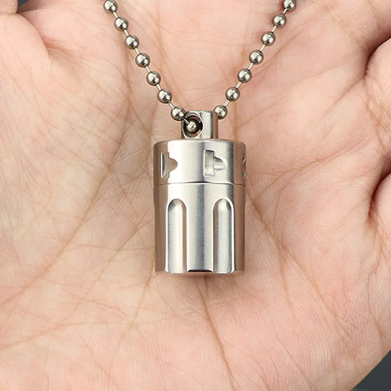 Small Titanium Alloy Seal Bottle Waterproof Bottles Of Titanium Outdoor EDC Tool