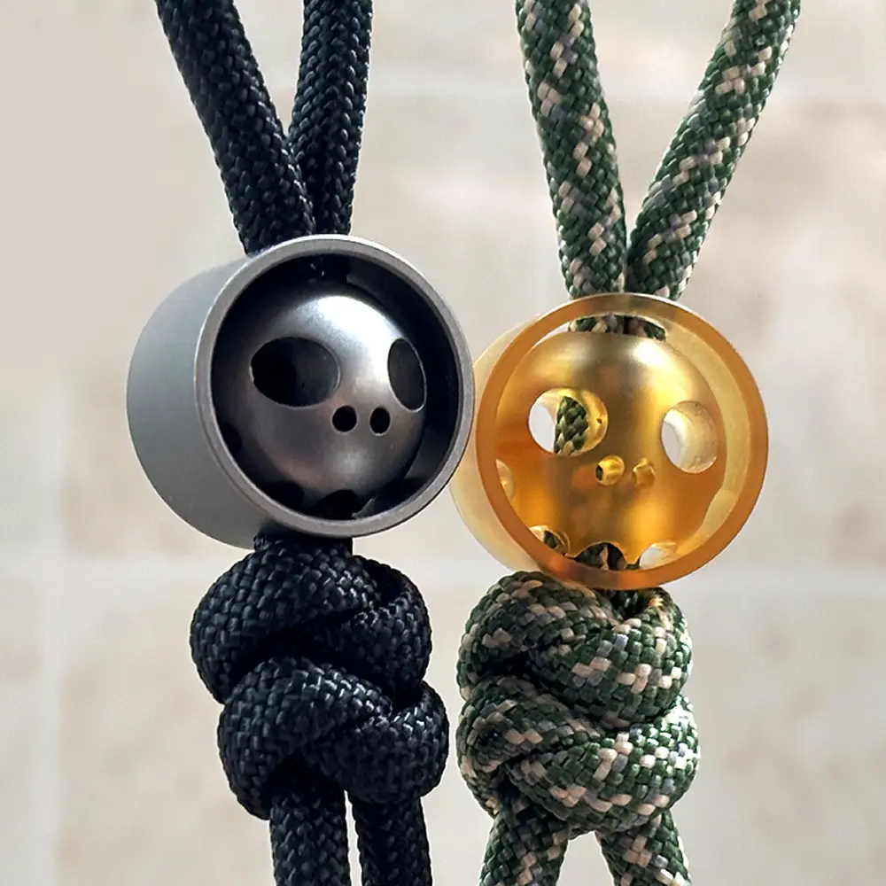Cute PEI/Titanium Alloy Skull Beads DIY Pendant Paracord Bead Keychain Accessories