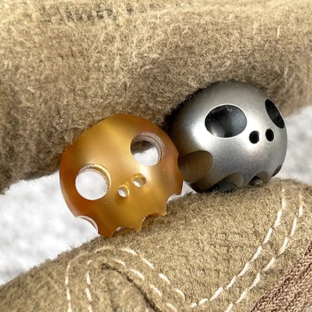 Cute PEI/Titanium Alloy Skull Beads DIY Pendant Paracord Bead Keychain Accessories