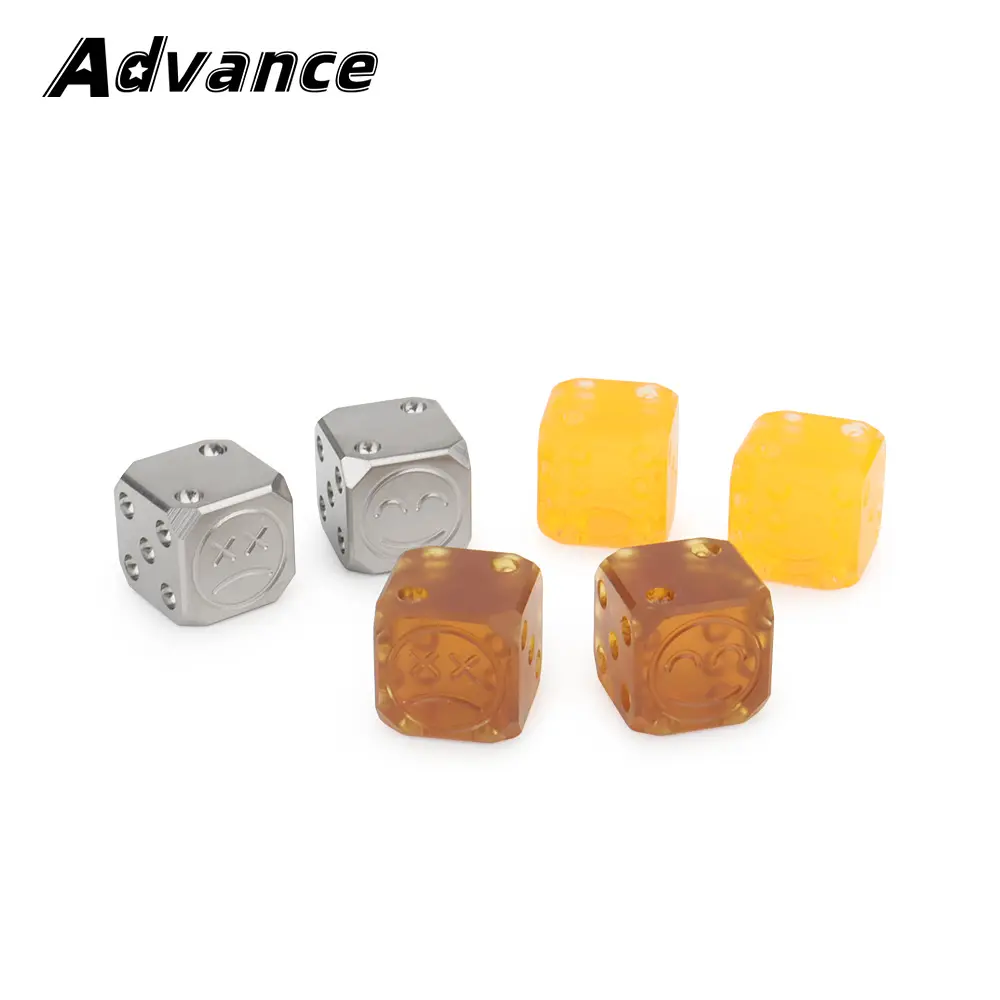 2pcs Titanium Alloy/PC/PEI Dice Collectible Gifts Creative Dice Tool Outdoor Small Toy