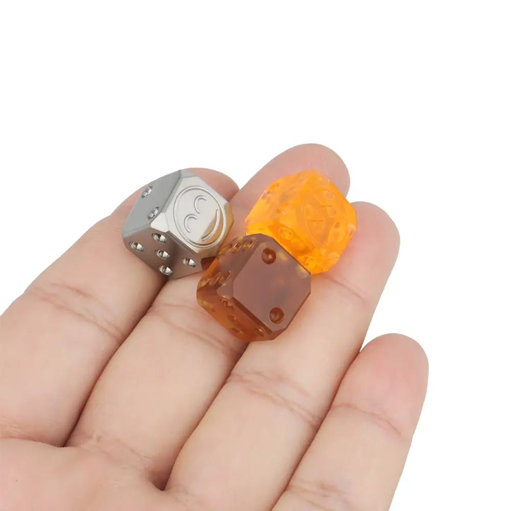 2pcs Titanium Alloy/PC/PEI Dice Collectible Gifts Creative Dice Tool Outdoor Small Toy