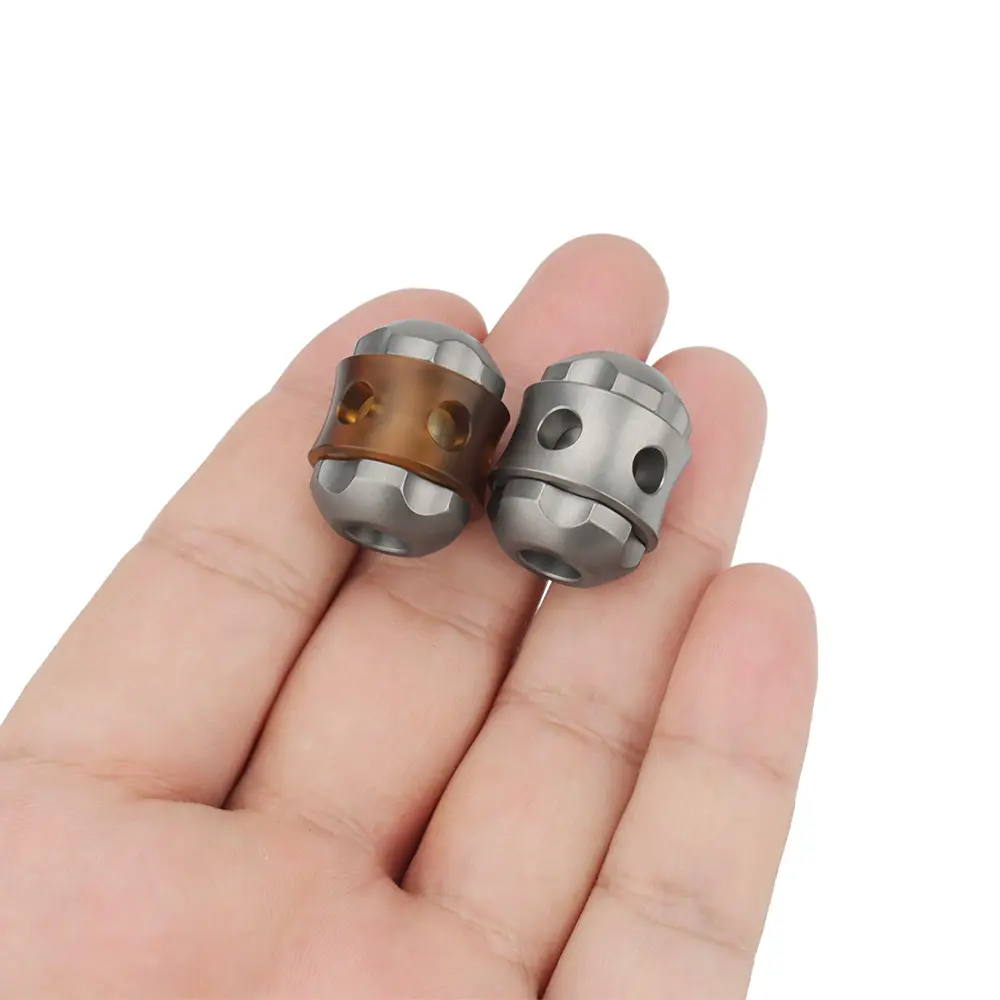 Titanium Alloy/Resin Paracord Rope Bead DIY Pendant Flashlight Hanging Keychain Outdoor Tool Accessories