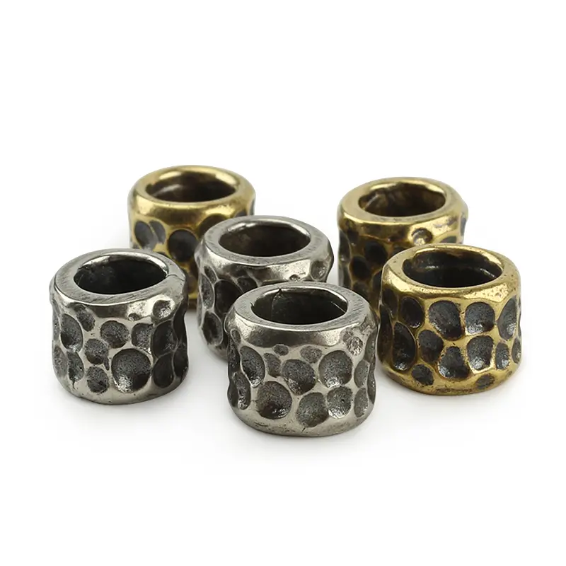 Hammer Grain EDC DIY Knife Beads Pendant Vintage Color Brass Cupronickel Paracord Beads