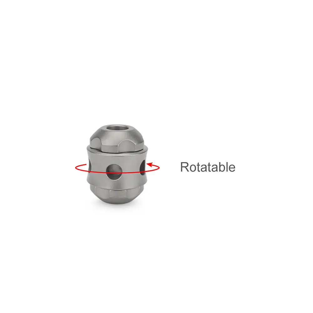 Titanium Alloy/Resin Paracord Rope Bead DIY Pendant Flashlight Hanging Keychain Outdoor Tool Accessories