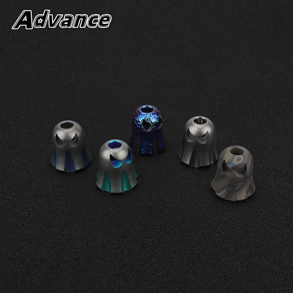 Ghost Titanium Alloy Bead Paracord Halloween Gift Titanium Beads Rope Keychain DIY Zipper Pendant