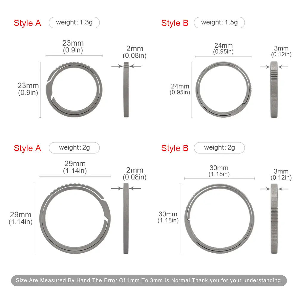 Ring Shape Titanium Alloy Keyring Outdoor Tool Keychain Accessories