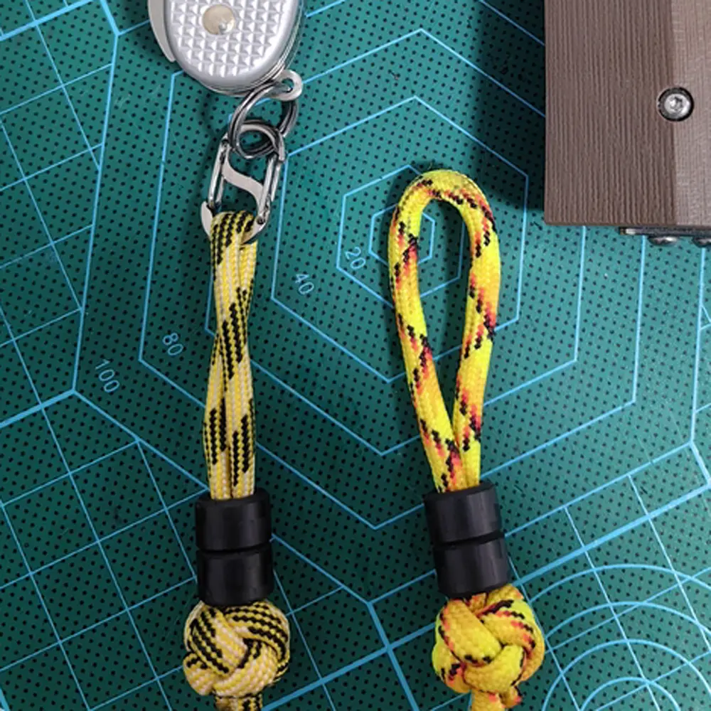 1pc Tail Bead Carbon Fiber Pendant Paracord Bead Rope Keychain DIY
