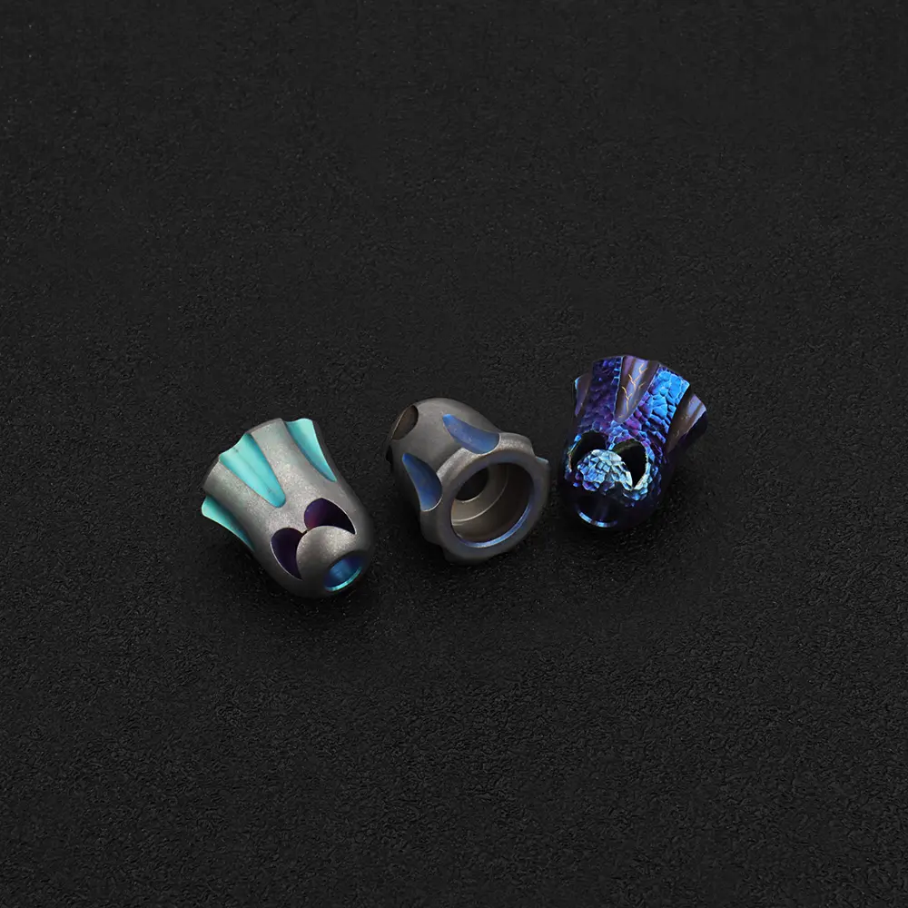 Ghost Titanium Alloy Bead Paracord Halloween Gift Titanium Beads Rope Keychain DIY Zipper Pendant