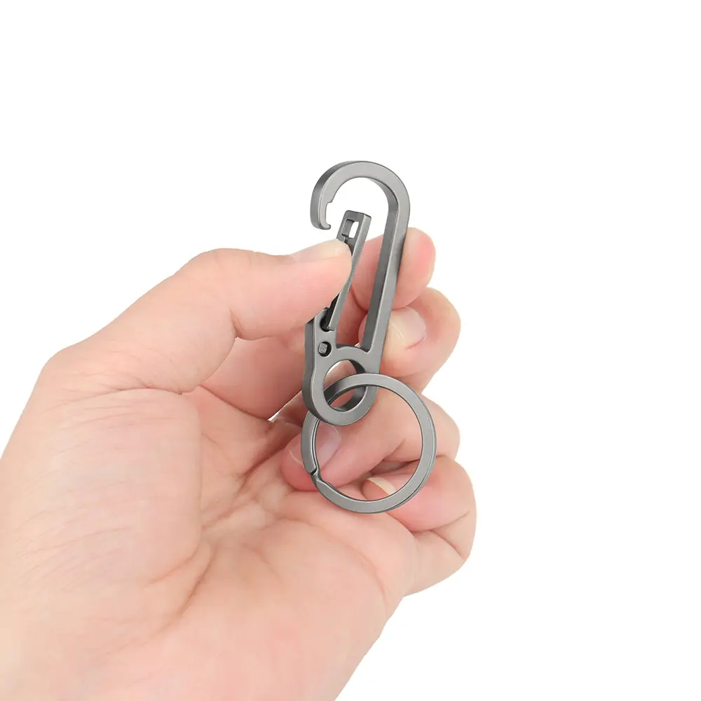 Stainless Steel Keychain Car Keyring Simple Waist Belt Buckle Outdoor Tool
