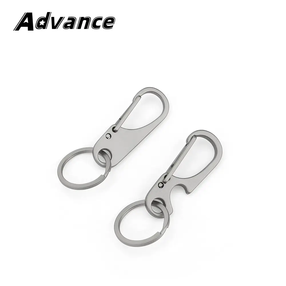 Stainless Steel Keychain Car Keyring Simple Waist Belt Buckle Outdoor Tool