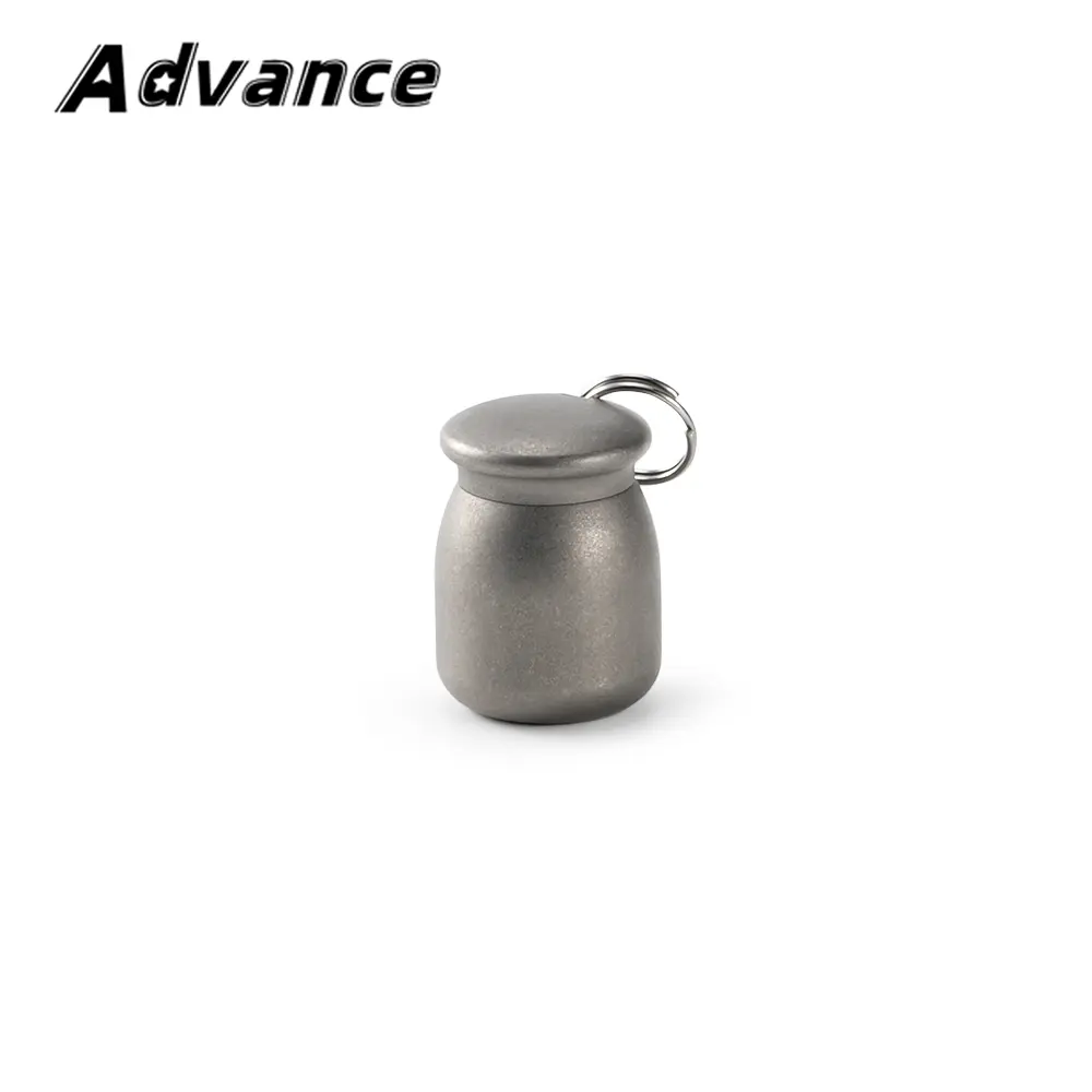 1pc Titanium Alloy Bottle Keychain Pendant Waterproof Seal Bottle Storage Box Outdoor Tool