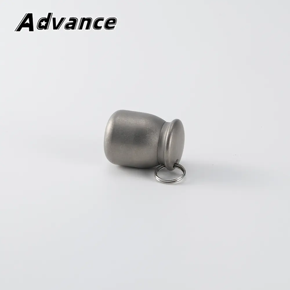 1pc Titanium Alloy Bottle Keychain Pendant Waterproof Seal Bottle Storage Box Outdoor Tool