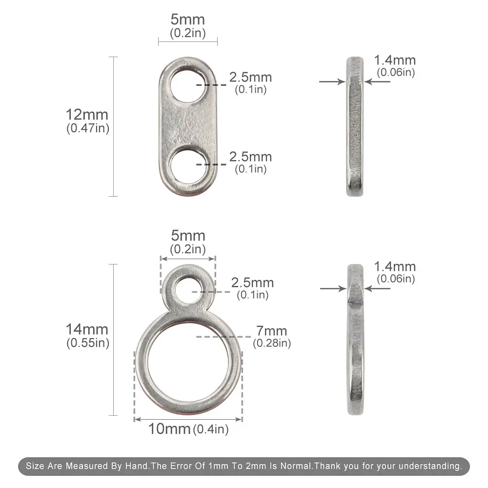 2PCS DIY Titanium Alloy Accessories Connector Keychain Zipper Necklace Pendant Accessory Ultra-Light Outdoor Small Tool