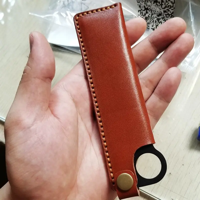 Stainless Steel Combs Outdoor Tool Comb  With Leather Cover EDC Outdoor Tools