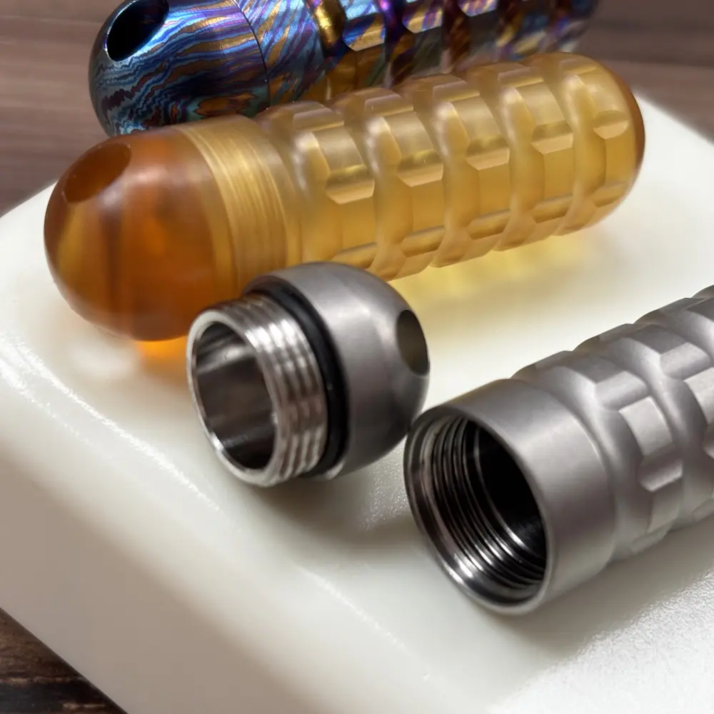 PEI Titanium Alloy Thunder Pattern Bottle Sealed Waterproof Bottle Outdoor EDC Tool Portable Small PillBox