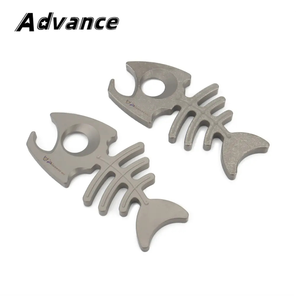 Fish Bone Shape Titanium Alloy Multifunctional Keychain Bottle Opener Portable Necklace Gift Outdoor Tools EDC