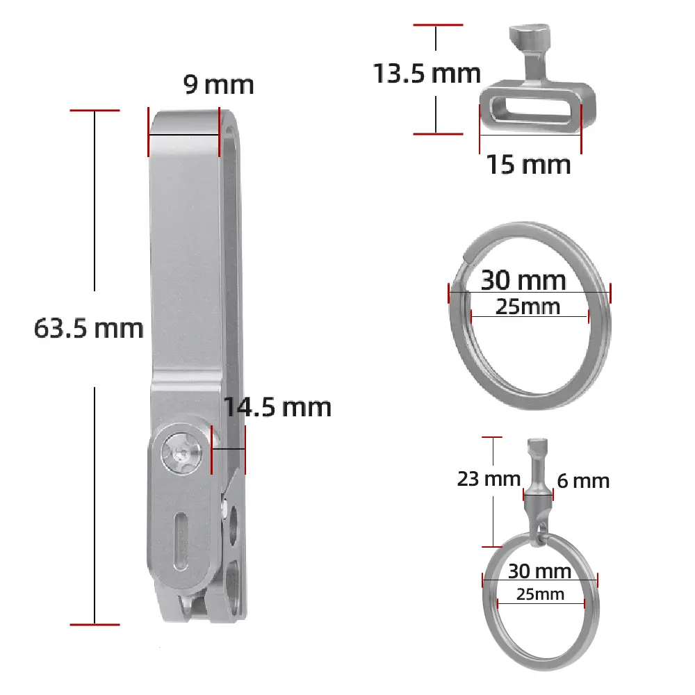 Lightweight Anti Loss Buckle Titanium Alloy Waist Belt Buckle Keychain EDC Outdoor Tool