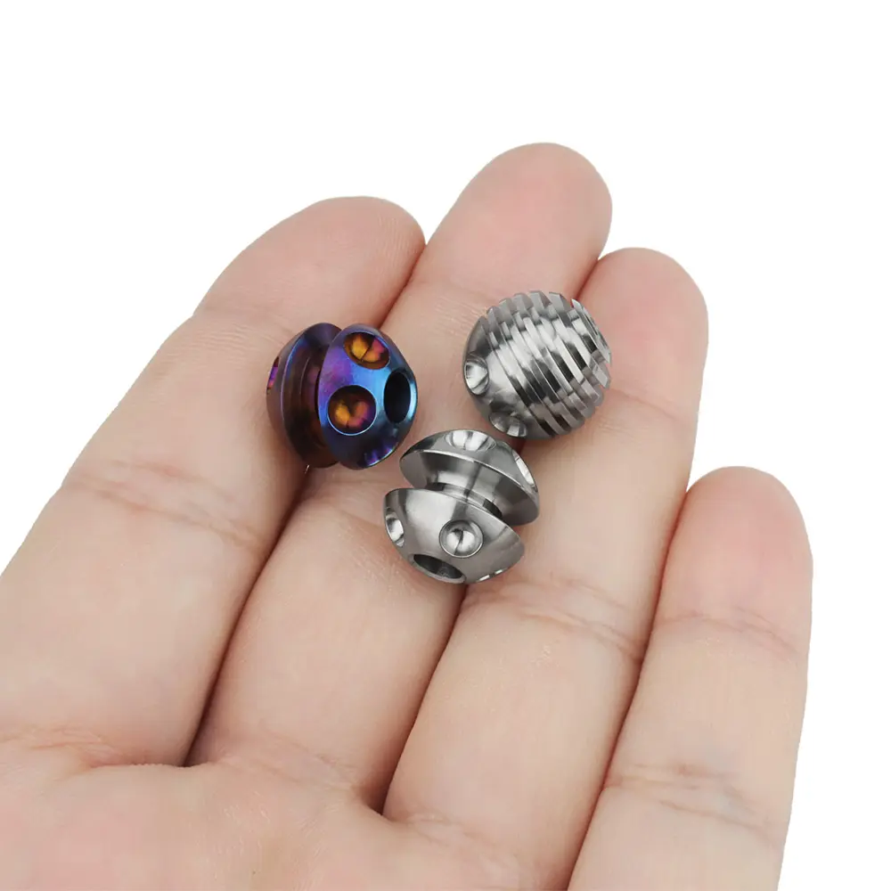 Titanium Bead Planet Rope Paracord Beads EDC Key Chain Accessories Bracelet DIY Titanium Alloy Pendant