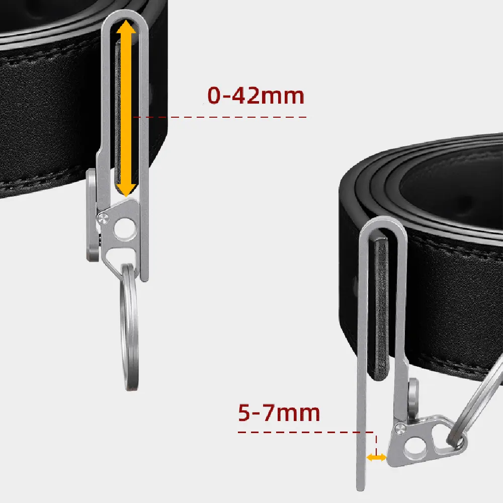 Lightweight Anti Loss Buckle Titanium Alloy Waist Belt Buckle Keychain EDC Outdoor Tool