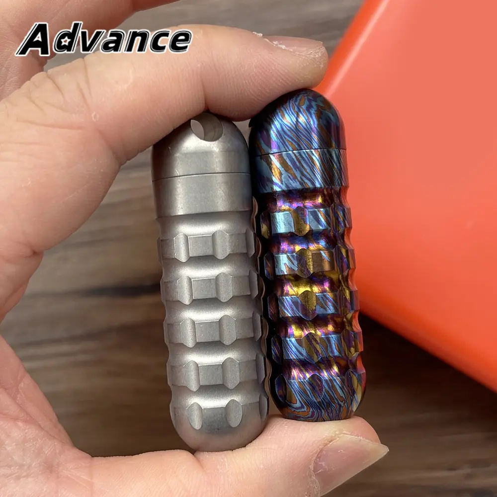 PEI Titanium Alloy Thunder Pattern Bottle Sealed Waterproof Bottle Outdoor EDC Tool Portable Small PillBox