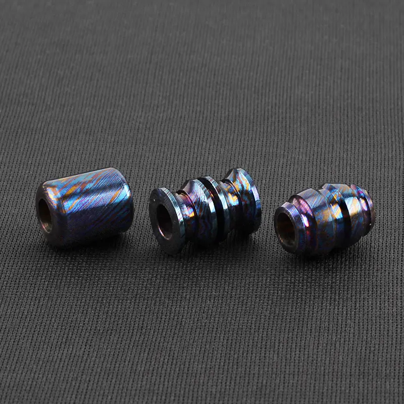 Titanium Mascus Pendant DIY Key Damascus Pendant Bracelet Accessories Beads Timascus Paracord Bead