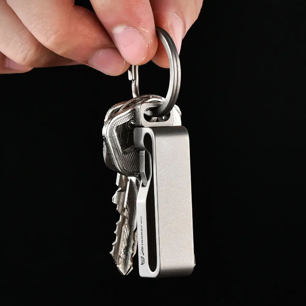 Titanium Waist Belt Buckle Titanium Alloy Keychain Portable EDC Outdoor Tool