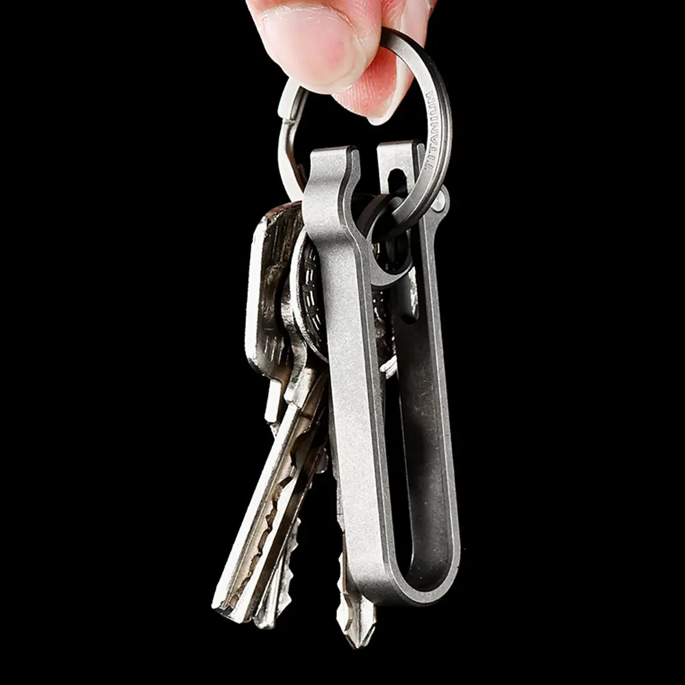 Titanium Alloy Waist Buckle EDC Outdoor Tool Keychain Accessories Spring-loaded Activity Clip