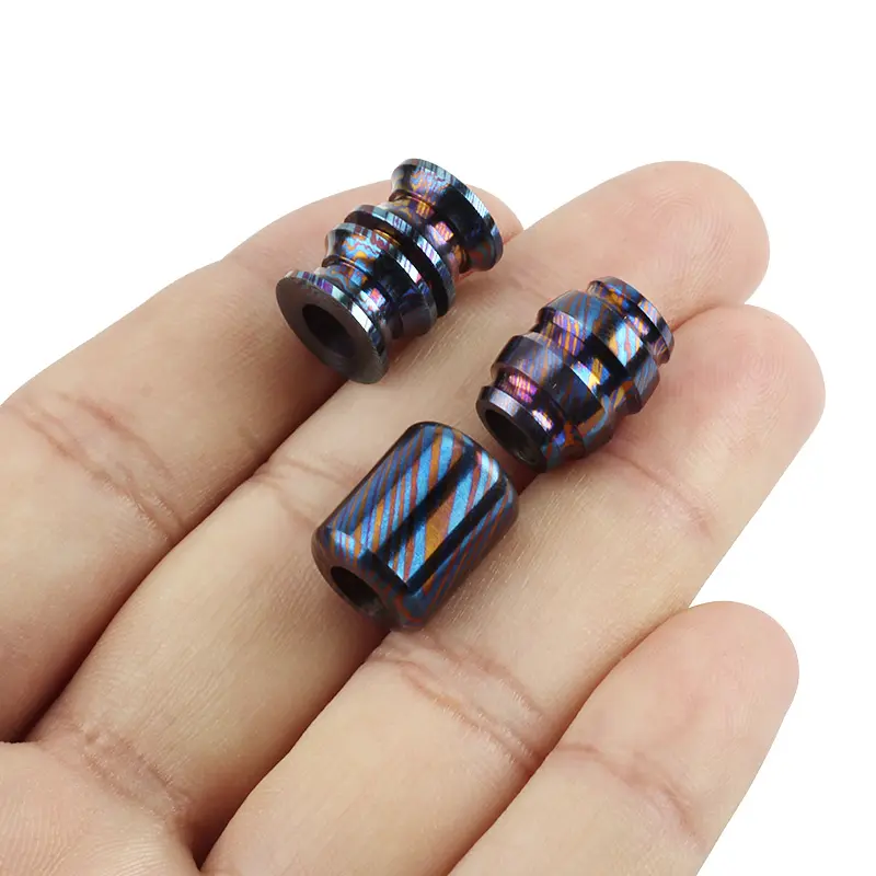 Titanium Mascus Pendant DIY Key Damascus Pendant Bracelet Accessories Beads Timascus Paracord Bead